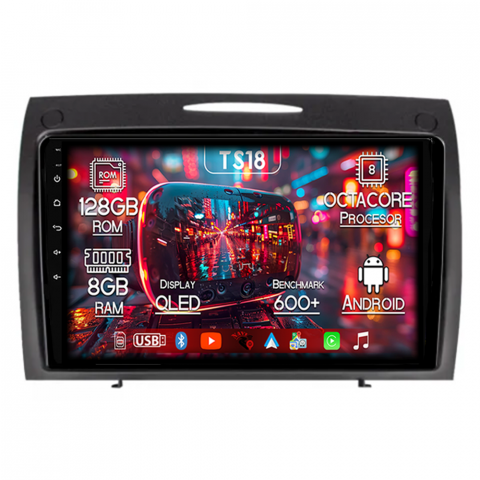 Mercedes-Benz - Navigatie dedicata BENZ SLK 2006-2010, 8GB RAM 128GB ROM, Octacore, Platforma TS18, Android 13, Display QLED 9”, Suporta camera 360º, DSP, Carplay&Android Auto, SIM 4G, Ventilator Activ