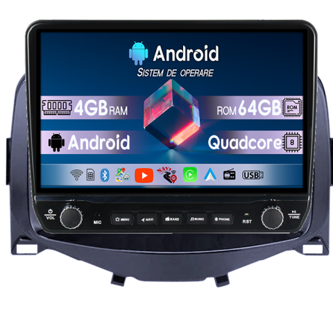 Navigatii Dedicate - Navigatie dedicata C1 2016 Tesla cu butoane rotative model 2024, 4GB RAM 64GB ROM, Procesor Quadcore, Android 14, Display QLED 10", DSP, Carplay&Android Auto