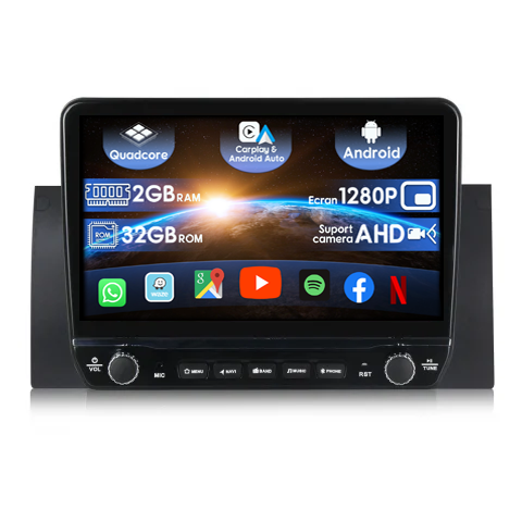 BMW - Navigatie dedicata BMW E53 cu butoane rotative model 2024, 9 Inch, 2GB RAM 32GB ROM, Quadcore, Android 13, WiFi, Bluetooth, Magazin Play