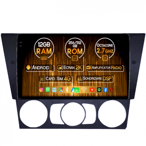 BMW - Navigatie dedicata BMW E81, 2007-2013, 12GB RAM 256GB ROM, Android 13, Rezolutie 2K, Display QLED, 9", DSP, Carplay, Android Auto, Internet, Youtube, Waze, Wi Fi, USB