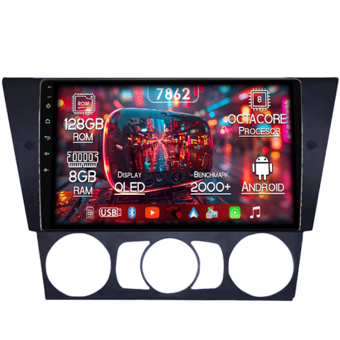 BMW - Navigatie dedicata BMW E87 2007-2013, 8GB RAM 128GB ROM, Octacore, Platforma 7862,Android 13, Display QLED 9”, Suporta camera 360º, DSP, Carplay&Android Auto, SIM 4G, Ventilator Activ