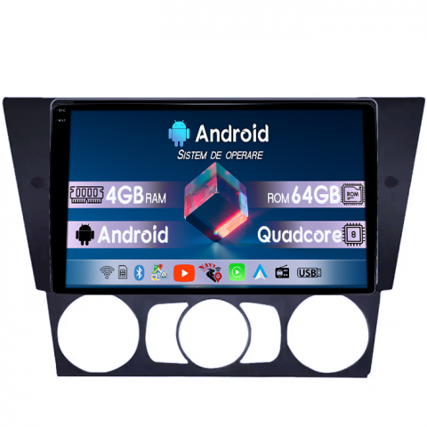 BMW - Navigatie dedicata BMW E87 2007-2013, 4GB RAM 64GB ROM, Quadcore, Android 14, Display QLED 1K 9", DSP, Carplay&Android Auto, Suport camere AHD