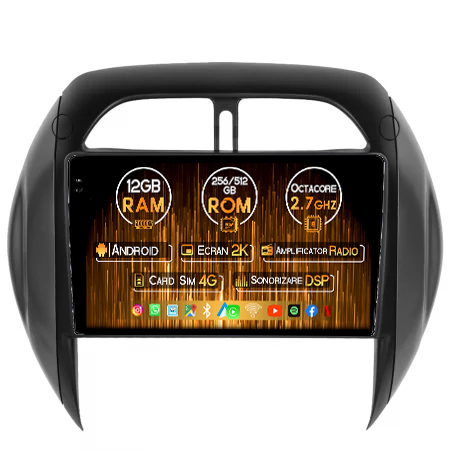 RAV4 2001-2006 - Navigatie dedicata Toyota RAV4 2001-2005, 12GB RAM 256GB ROM, Android 13, Rezolutie 2K, Display QLED, 9", DSP, Carplay, Android Auto, Internet, Youtube