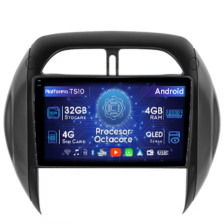 RAV4 2001-2006 - Navigatie dedicata Toyota RAV4 2001-2005, 4GB RAM 32GB ROM, Octacore, Android 14, Display QLED  9", DSP, Carplay&Android Auto, SIM 4G, Bluetooth, Ventilator Activ