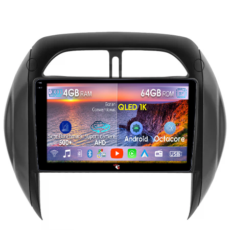 RAV4 2001-2006 - Navigatie dedicata Toyota RAV4 2001-2005, 4GB RAM 64GB ROM, Octacore, Android 14, Display QLED  9", Carplay&Android Auto, SIM 4G, Ventilator Activ