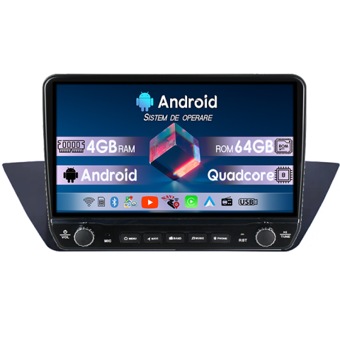 Seria 3 E90 - Navigatie dedicata BMW E90 Tesla cu butoane rotative model 2024, 4GB RAM 64GB ROM, Procesor Quadcore, Android 14, Display QLED 10", DSP, Carplay&Android Auto