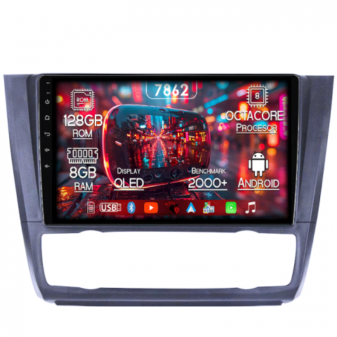BMW - Navigatie dedicata BMW Seria 1 E81/E87 2007-2013, 8GB RAM 128GB ROM, Octacore, Platforma 7862,Android 13, Display QLED 9”, Suporta camera 360º, DSP, Carplay&Android Auto, SIM 4G, Ventilator Activ