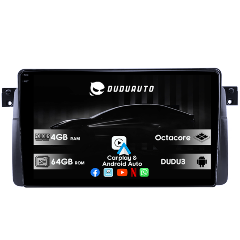 Navigatii Dedicate - Navigatie dedicata BMW SERIA 3 E46 1999-2006 DUDU3, 4GB RAM 64GB ROM, Octacore, Platforma 8581, Android, Display QLED 9", DSP, Carplay&AndroidAuto