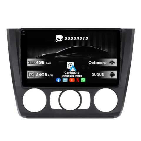 Navigatii Dedicate - Navigatie dedicata BMW Seria 1 E81/E87 AC 2007-2013 DUDU3, 4GB RAM 64GB ROM, Octacore, Platforma 8581, Android, Display QLED 9", DSP, Carplay&AndroidAuto