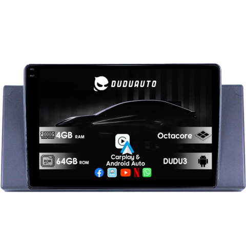 Navigatii Dedicate - Navigatie dedicata BMW Seria 5 E39/E53 DUDU3, 4GB RAM 64GB ROM, Octacore, Platforma 8581, Android, Display QLED 9", DSP, Carplay&AndroidAuto