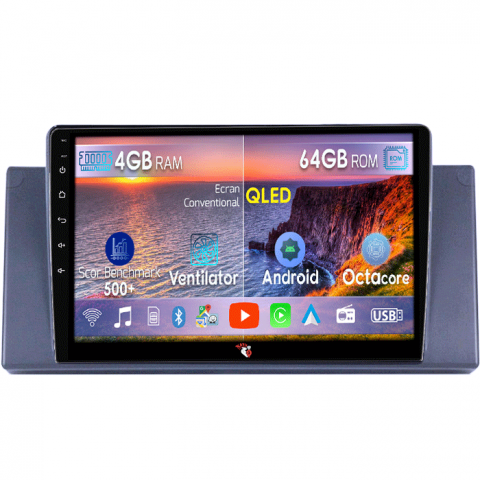 BMW - Navigatie dedicata BMW Seria 5 E39/E53 2000-2006, 4GB RAM 64GB ROM, Octacore, Android 13, Display QLED 9", DSP, Carplay, Android Auto, Internet, Youtube, Waze, WIFI, Bluetooth