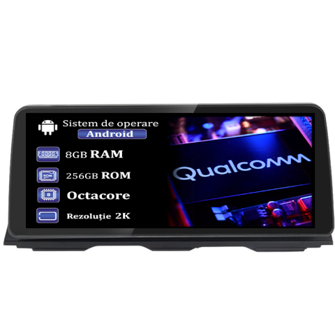 BMW - Navigatie dedicata BMW Seria 5 F10/F11 2012-2016, Seria 6 F06 2011-2018, 8GB RAM 256GB ROM, Procesor Qualcomm Octacore, Android 14, Rezolutie 2K, Display QLED 12.3", DSP, Carplay&Android Auto, SIM 4G