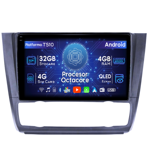 BMW - Navigatie dedicata BMW Seria1 E81/E87 2007-2013, 4GB RAM 32GB ROM, Octacore, Android 14, Display QLED 1K 9", DSP, Carplay&Android Auto, SIM 4G, Bluetooth, Ventilator Activ