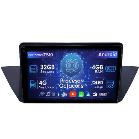 BMW - Navigatie dedicata BMW X1 (E84) 2009 - 2015, 4GB RAM 32GB ROM, Octacore, Android 14, Display QLED 1K 10", DSP, Carplay&Android Auto, SIM 4G, Bluetooth, Ventilator Activ