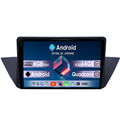 BMW - Navigatie dedicata BMW X1 E84 2009-2015, 4GB RAM 64GB ROM, Quadcore, Android 14, Display QLED 1K 10", DSP, Carplay&Android Auto, Suport camere AHD