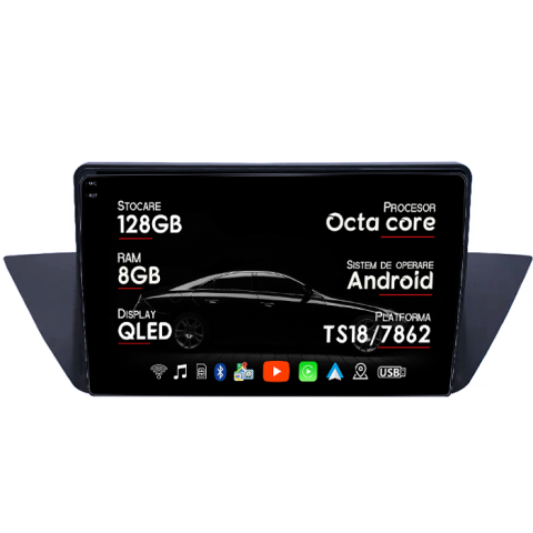 BMW X1 - Navigatie dedicata BMW X1 E84 2009-2015, 8GB RAM 128GB ROM, Octacore, Platforma TS18, Android 13, Display QLED 9”, Suporta camera 360º, DSP, Carplay&Android Auto, SIM 4G, Ventilator Activ