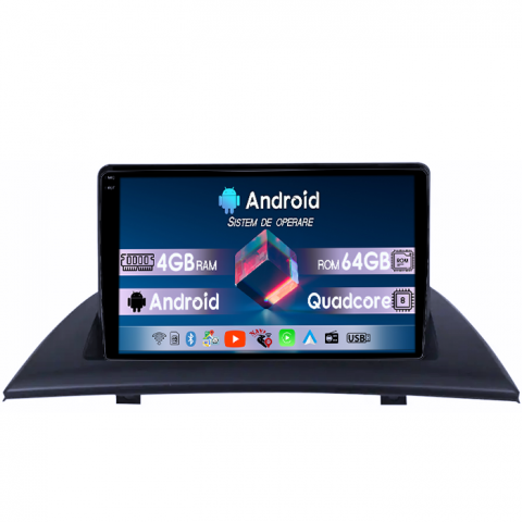 BMW - Navigatie dedicata BMW X3 E83 2004-2012, 4GB RAM 64GB ROM, Quadcore, Android 14, Display QLED 1K 9", DSP, Carplay&Android Auto, Suport camere AHD