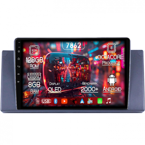 BMW - Navigatie dedicata BMW X5 E53 2000 – 2006, 8GB RAM 128GB ROM, Octacore, Platforma 7862,Android 13, Display QLED 9”, Suporta camera 360º, DSP, Carplay&Android Auto, SIM 4G, Ventilator Activ