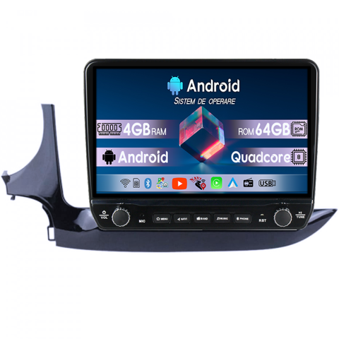 Opel - Navigatie dedicata Buick Encore 2016-2018 Tesla cu butoane rotative model 2024, 4GB RAM 64GB ROM, Procesor Quadcore, Android 14, Display QLED 10", DSP, Carplay&Android Auto