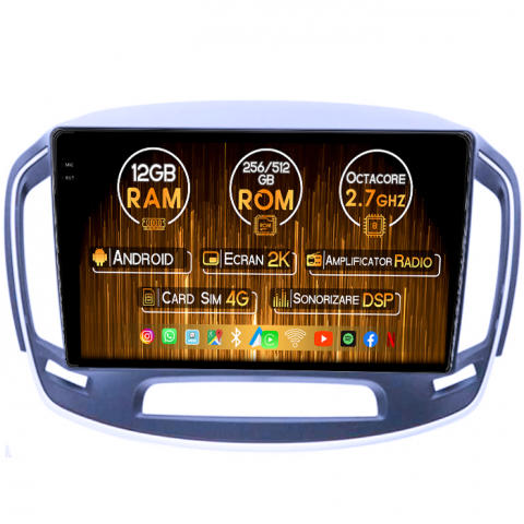 Navigatii Regal 2014+ - Navigatie dedicata Buick Regal 2014+, 12GB RAM 256GB ROM, Android 13, Rezolutie 2K, Display QLED, 10", DSP, Carplay, Android Auto, Internet, Youtube, Waze, Wi Fi