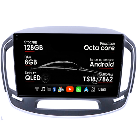 Buick Regal 2014+ - Navigatie dedicata Buick Regal 2014+, 8GB RAM 128GB ROM, Octacore, Platforma TS18, Android 13, Display QLED 10”, Suporta camera 360º, DSP, Carplay&Android Auto, SIM 4G, Ventilator Activ