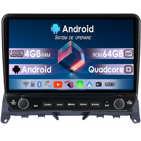 C-Class W204 2006 - 2012 - Navigatie dedicata C-Class 3 W204 2006-2011 Tesla cu butoane rotative model 2024, 4GB RAM 64GB ROM, Procesor Quadcore, Android 14, Display QLED 10", DSP, Carplay&Android Auto