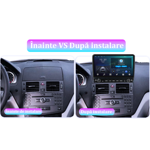 Navigatie dedicata C-Class 3 W204 2006-2011 Tesla cu butoane rotative model 2024, 4GB RAM 64GB ROM, Procesor Quadcore, Android 14, Display QLED 10", DSP, Carplay&Android Auto [7]