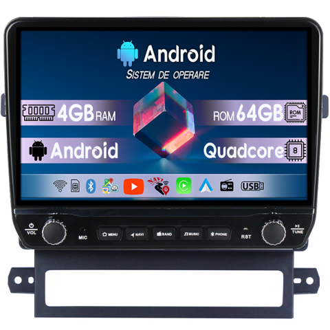 Navigatii Dedicate - Navigatie dedicata Captiva 2008-2012 Tesla cu butoane rotative model 2024, 4GB RAM 64GB ROM, Procesor Quadcore, Android 14, Display QLED 10", DSP, Carplay&Android Auto