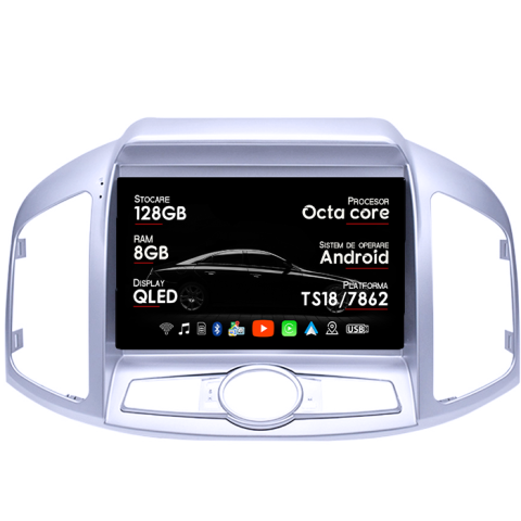 Captiva - Navigatie dedicata Captiva 2012-2017, 8GB RAM 128GB ROM, Octacore, Platforma TS18, Android 13, Display QLED 9”, Suporta camera 360º, DSP, Carplay&Android Auto, SIM 4G, Ventilator Activ