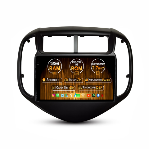 Navigatii Dedicate - Navigatie dedicata Chevrolet Aveo 2016-2021, 12GB RAM 256GB ROM, Android 14, Rezolutie 2K, Display QLED, 9", DSP, Carplay, Android Auto, Internet, Youtube, Waze, Wi Fi, USB