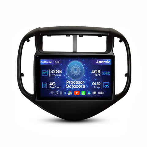 Aveo 2016-2021 - Navigatie dedicata Chevrolet Aveo 2016-2021, 4GB RAM 32GB ROM, Octacore, Android 14, Display QLED  9", DSP, Carplay&Android Auto, SIM 4G, Bluetooth, Ventilator Activ