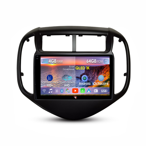 Aveo 2016-2021 - Navigatie dedicata Chevrolet Aveo 2016-2021, 4GB RAM 64GB ROM, Octacore, Android 14, Display QLED 9", DSP, Carplay&Android Auto, SIM 4G, Ventilator Activ