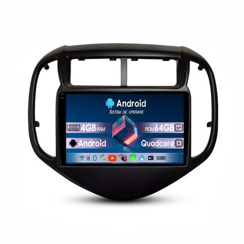 Chevrolet - Navigatie dedicata Chevrolet Aveo 2016-2021, 4GB RAM 64GB ROM, Quadcore, Android 14, Display QLED  9", DSP, Carplay&Android Auto, Suport camere AHD