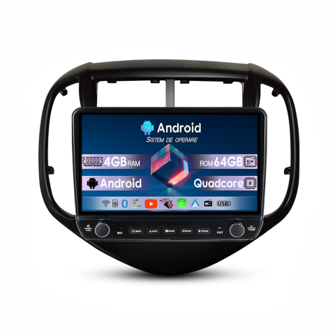 Aveo 2016-2021 - Navigatie dedicata Chevrolet Aveo 2016-2021 Tesla Cu Butoane Rotative Model 2024, 4GB RAM 64GB ROM, Procesor Quadcore, Android 14, Display QLED 10", DSP, Carplay&AndroidAuto