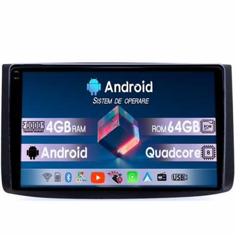 Aveo - Navigatie dedicata Chevrolet Aveo 2006-2012, 4GB RAM 64GB ROM, Quadcore, Android 14, Display QLED  9", DSP, Carplay&Android Auto, Suport camere AHD