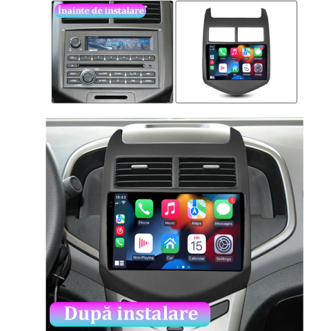 Navigatie dedicata Chevrolet Aveo 2010-2015, 4GB RAM 64GB ROM, Procesor Qualcomm Octacore, Android 14, Rezolutie 2K, Display QLED 9", DSP, Carplay&Android Auto, SIM 4G [6]