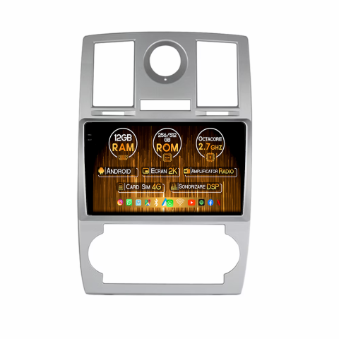 300C 2004-2011 - Navigatie dedicata Chrysler 300C 2004-2011, 12GB RAM 256GB ROM, Android, Rezolutie 2K, Display QLED, 9", DSP, Carplay, Android Auto, Internet, Youtube, Waze, Wi Fi, USB