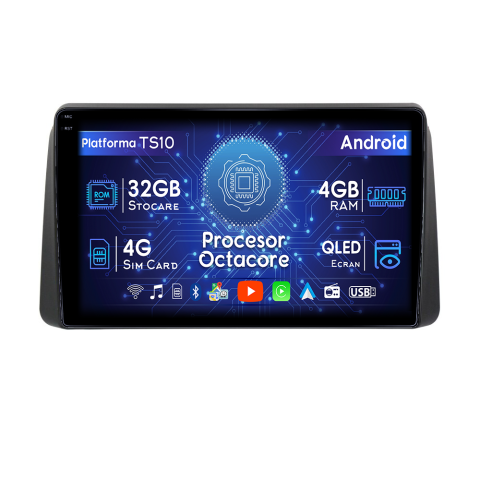 CHRYSLER - Navigatie dedicata Chrysler Grand Voyager 2011-2015, 4GB RAM 32GB ROM, Octacore, Android, Display QLED  9", DSP, Carplay&Android Auto, SIM 4G, Bluetooth, Ventilator Activ