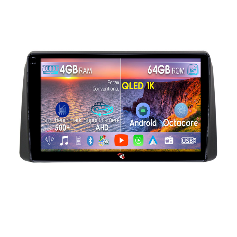 CHRYSLER - Navigatie dedicata Chrysler Grand Voyager 2011-2015, 4GB RAM 64GB ROM, Octacore, Android, Display QLED 9", DSP, Carplay&Android Auto, SIM 4G, Ventilator Activ