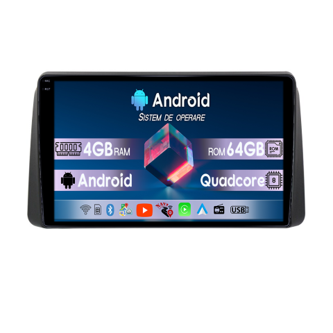 CHRYSLER - Navigatie dedicata Chrysler Grand Voyager 2011-2015, 4GB RAM 64GB ROM, Quadcore, Android, Display QLED  9", DSP, Carplay&Android Auto, Suport camere AHD
