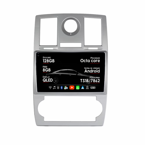 300C 2004-2011 - Navigatie dedicata Chrysler 300C 2004-2011, 8GB RAM 128GB ROM, Octacore, Platforma TS18, Android, Display QLED 9", Suporta camera 360", DSP, Carplay&AndroidAuto