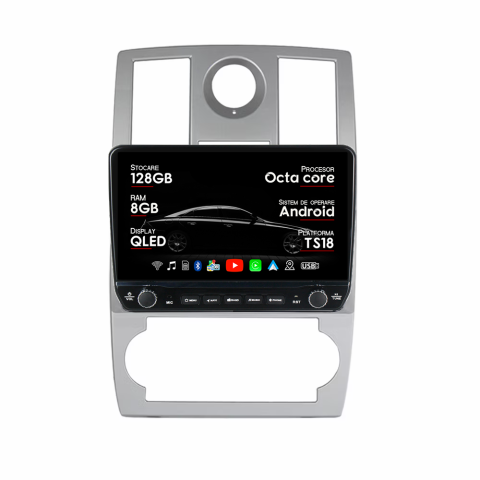 CHRYSLER - Navigatie dedicata Chrysler 300C 2004-2011 Tesla Cu Butoane Rotative Model 2024, Android, 10 inch , 8+128GB, Internet, Aplicatii, Waze, GPS