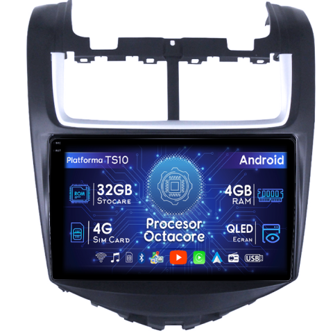 Aveo 2014-2017 - Navigatie dedicata Chevrolet Aveo 2014-2017, 4GB RAM 32GB ROM, Octacore, Android 14, Display QLED 1K 9", DSP, Carplay&Android Auto, SIM 4G, Bluetooth, Ventilator Activ
