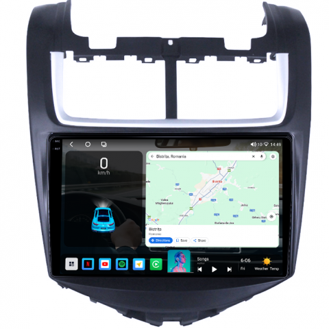 Navigatie dedicata Chevrolet Aveo 2014-2017, 4GB RAM 64GB ROM, Octacore, Android 14, Display QLED 1K 9", Carplay&Android Auto, SIM 4G, Ventilator Activ [1]