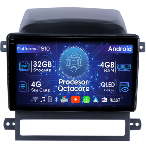 Captiva 2008-2012 - Navigatie dedicata Chevrolet Captiva 2008-2012 , 4GB RAM 32GB ROM, Octacore, Android 14, Display QLED 1K 9", DSP, Carplay&Android Auto, SIM 4G, Bluetooth, Ventilator Activ