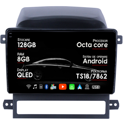 Captiva 2008-2012 - Navigatie dedicata Chevrolet Captiva 2008-2012, 8GB RAM 128GB ROM, Octacore, Platforma TS18, Android 13, Display QLED 9”, Suporta camera 360º, DSP, Carplay&Android Auto, SIM 4G, Ventilator Activ
