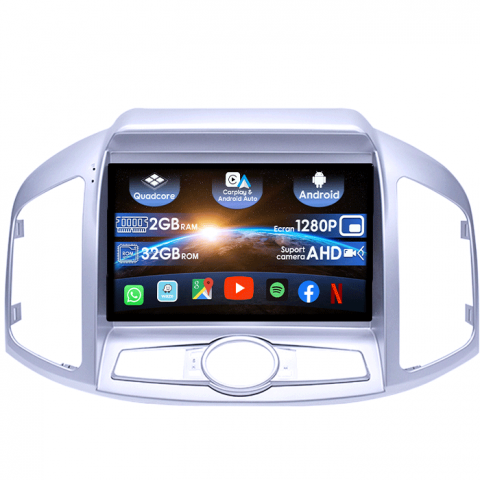 Chevrolet - (Resigilata) Navigatie dedicata Chevrolet Captiva 2012-2017, 2 GB RAM 32 ROM, Android 13, Display 9", Full HD, Carplay, Android Auto, Internet, Youtube , Waze , Wi Fi , Usb , Bluetooth , Mirrorlin