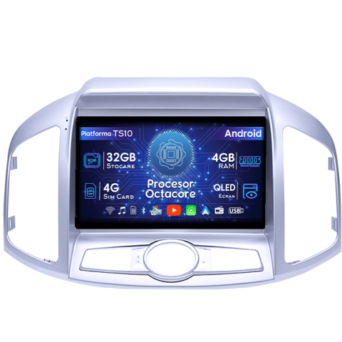 Captiva 2012-2017 - Navigatie dedicata Chevrolet Captiva 2012-2017, 4GB RAM 32GB ROM, Octacore, Android 14, Display QLED 1K 9", DSP, Carplay&Android Auto, SIM 4G, Bluetooth, Ventilator Activ