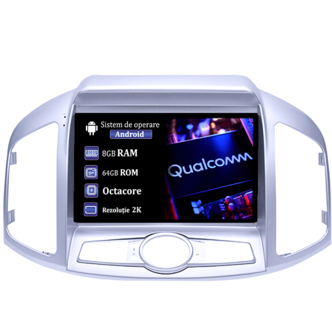 Captiva 2012-2017 - Navigatie dedicata Chevrolet Captiva 2012-2017, 4GB RAM 64GB ROM, Procesor Qualcomm Octacore, Android 14, Rezolutie 2K, Display QLED 9", DSP, Carplay&Android Auto, SIM 4G