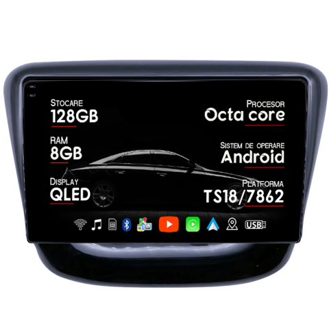 Chevrolet Cavalier 2016 - Navigatie dedicata Chevrolet Cavalier 2016, 8GB RAM 128GB ROM, Octacore, Platforma TS18, Android 13, Display QLED 9”, Suporta camera 360º, DSP, Carplay&Android Auto, SIM 4G, Ventilator Activ